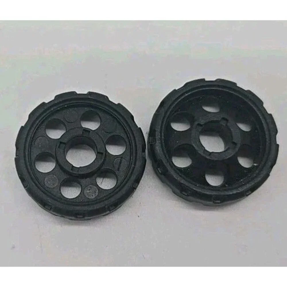 K'Nex Replacement Parts Pieces Lot 2 Black Wheels Rims Hubs Tires 1
